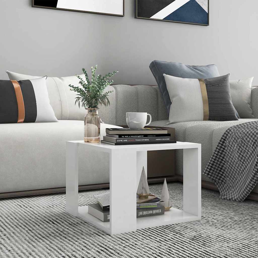 806310 vidaXL Coffee Table White 40x40x30 cm Engineered Wood