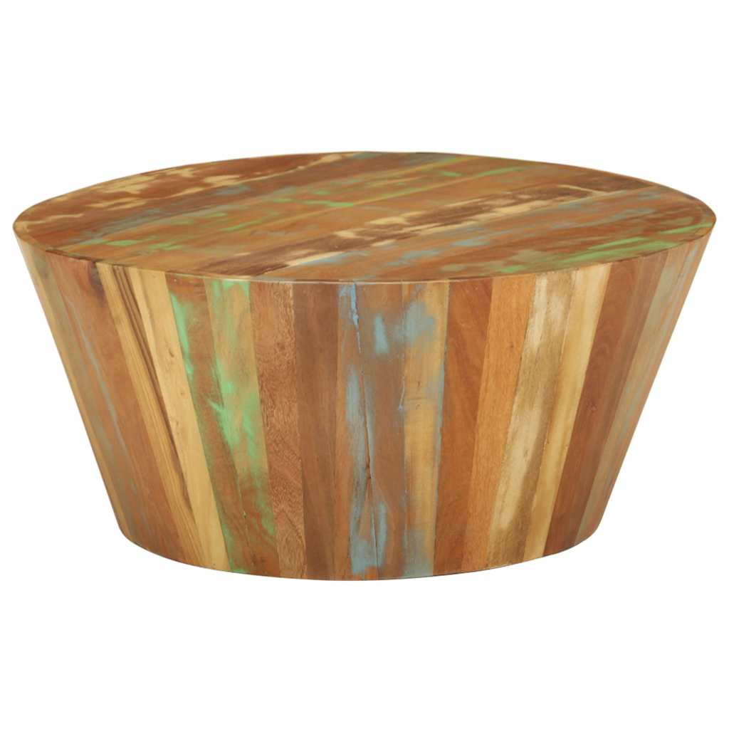 328301 vidaXL Coffee Table Ø65x31 cm Solid Reclaimed Wood