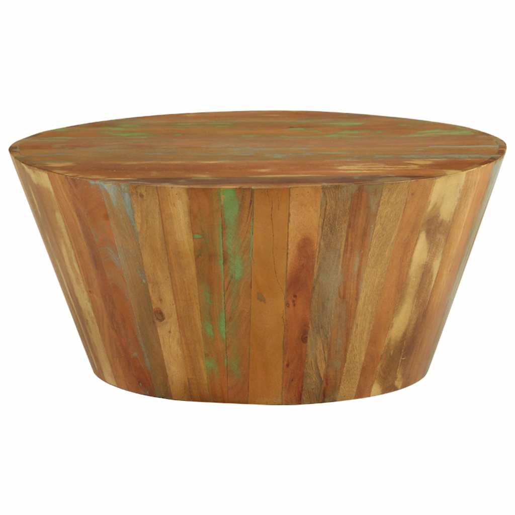 328301 vidaXL Coffee Table Ø65x31 cm Solid Reclaimed Wood