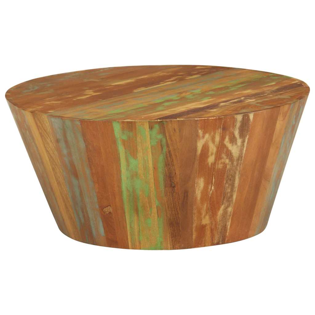 328301 vidaXL Coffee Table Ø65x31 cm Solid Reclaimed Wood