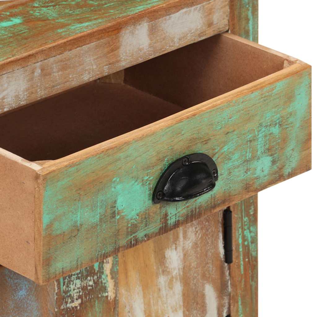 328316 vidaXL Bedside Cabinet with Wheels 40x30x57 cm Solid Reclaimed Wood