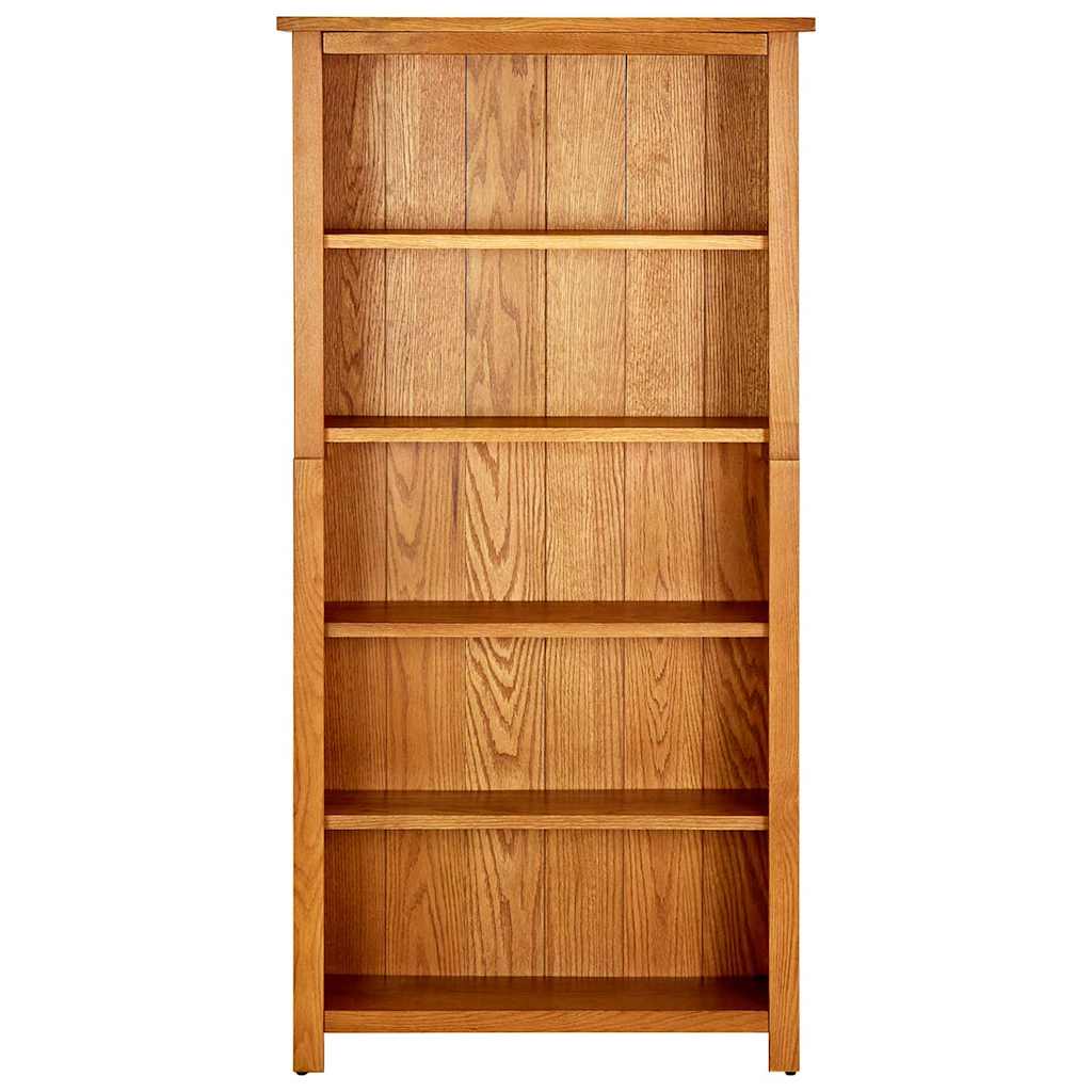 331736 vidaXL 5-Tier Bookcase 70x22x140 cm Solid Oak Wood