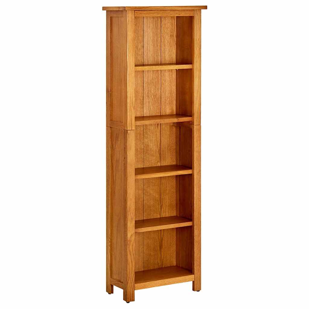 331741 vidaXL 5-Tier Bookcase 45x22x140 cm Solid Oak Wood