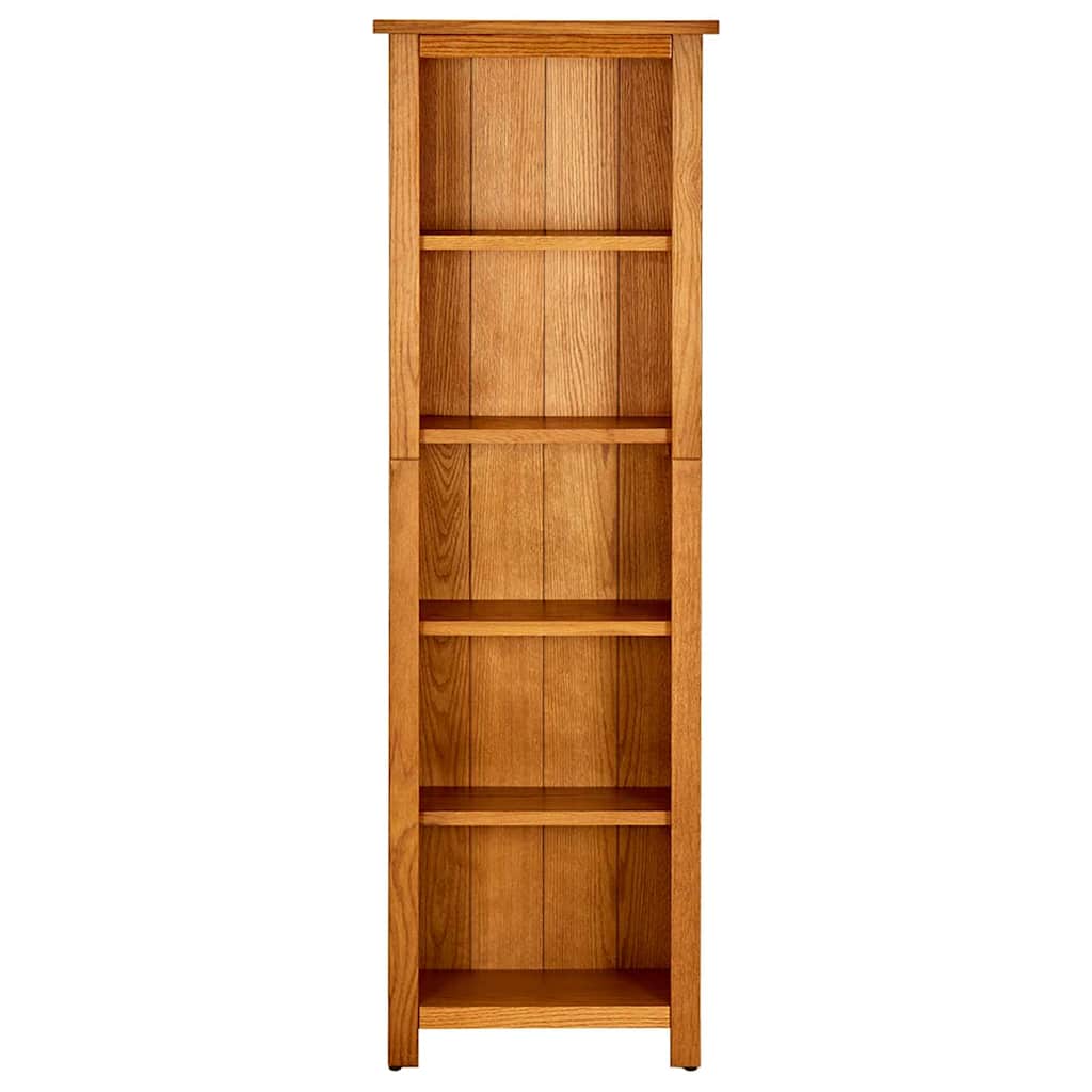 331741 vidaXL 5-Tier Bookcase 45x22x140 cm Solid Oak Wood