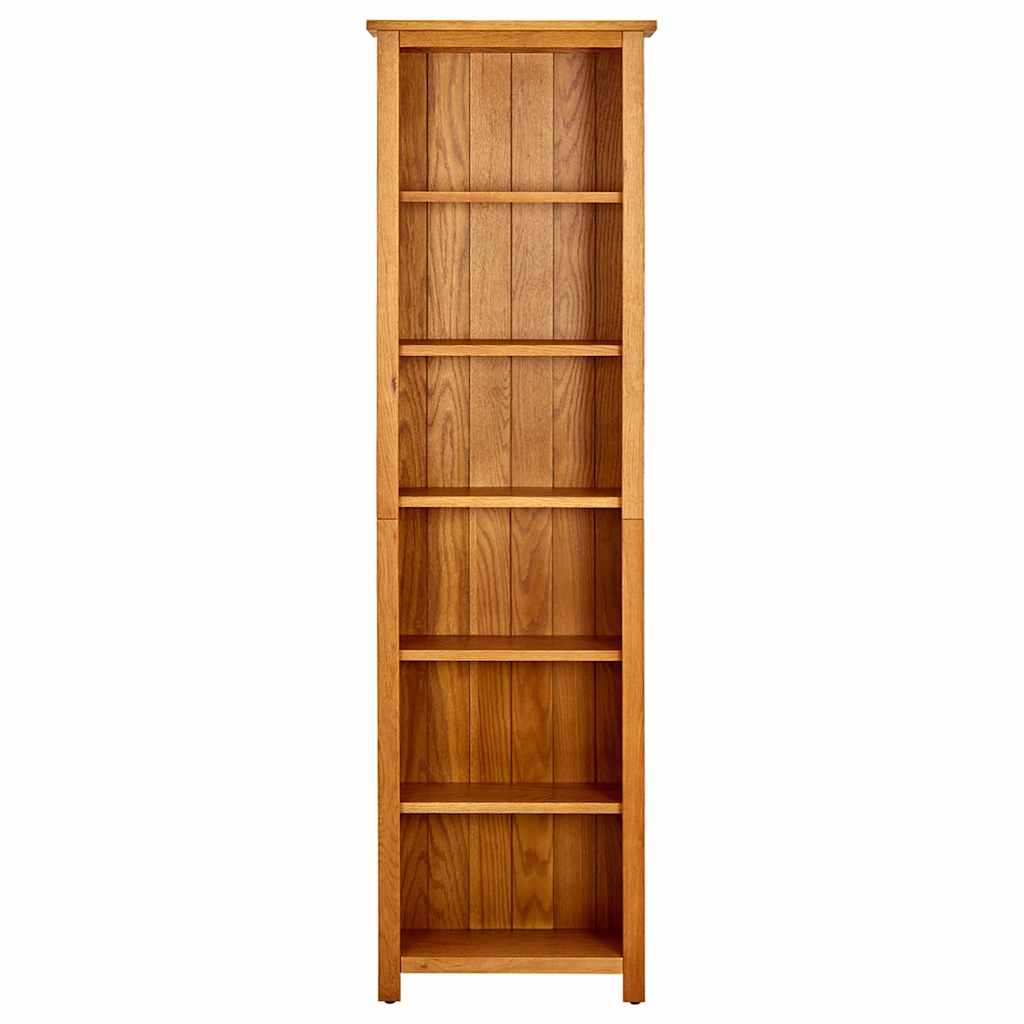 331742 vidaXL 6-Tier Bookcase 52x22x180 cm Solid Oak Wood