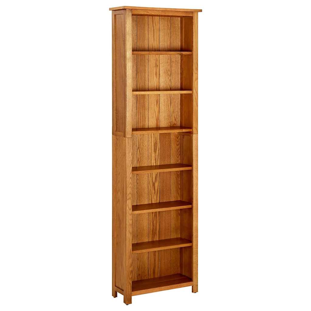 331743 vidaXL 7-Tier Bookcase 60x22x200 cm Solid Oak Wood