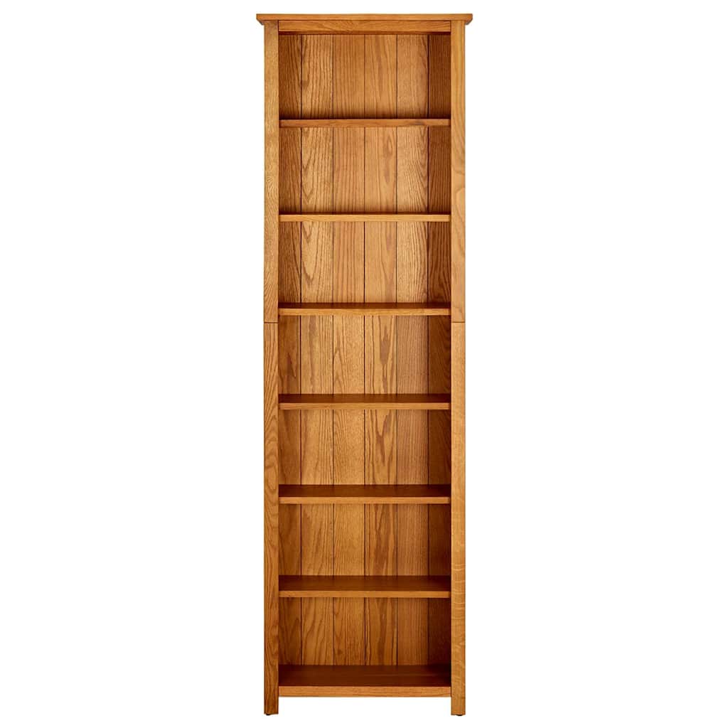 331743 vidaXL 7-Tier Bookcase 60x22x200 cm Solid Oak Wood
