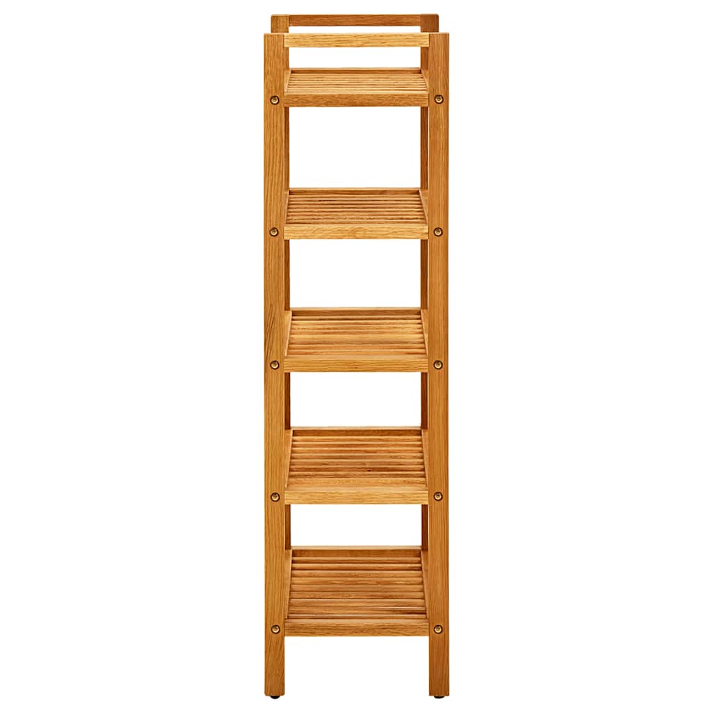 Shoe Rack with 5 Shelves 50x27x100 cm Solid Oak Wood