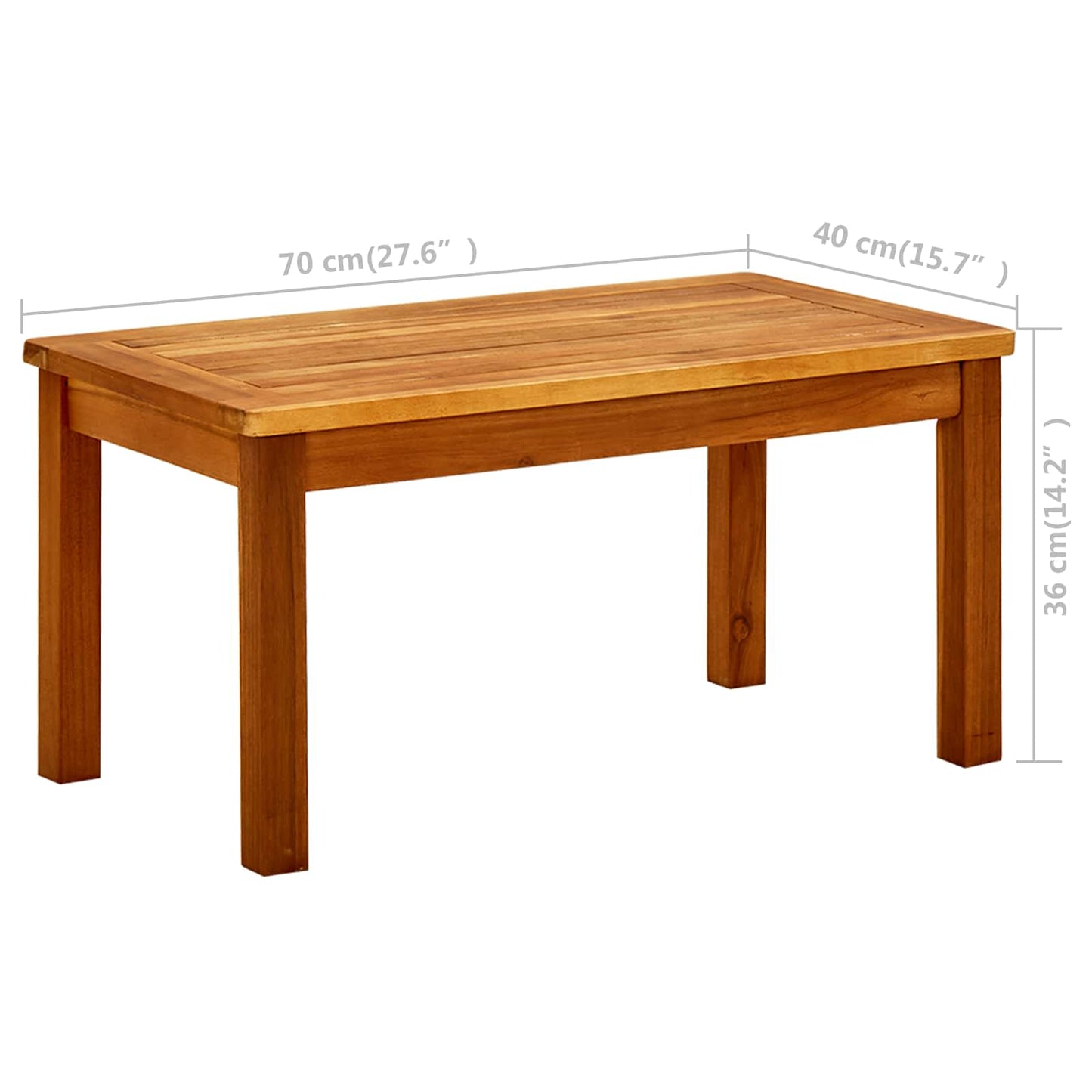 316399 vidaXL Garden Coffee Table 70x40x36 cm Solid Acacia Wood