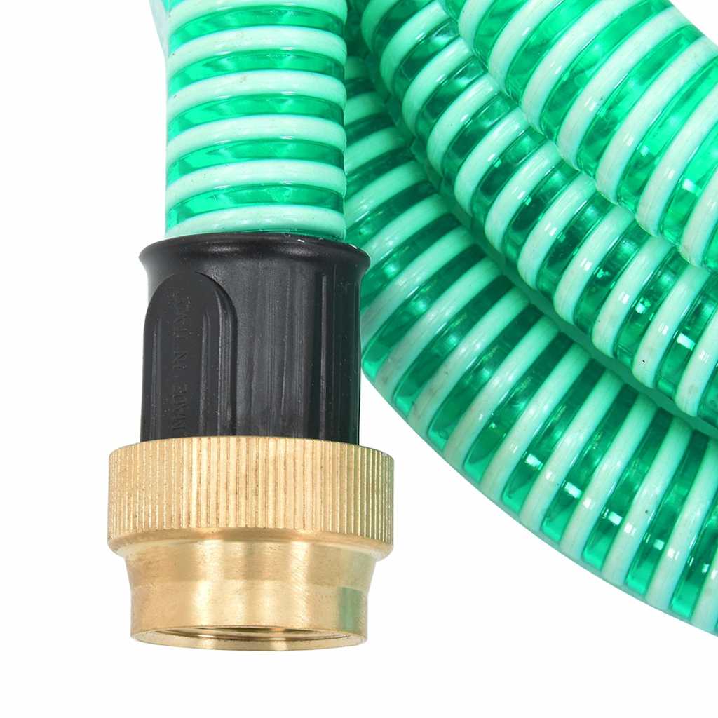 Suction Hose with Brass Connectors Green 1,1" 5 m PVC