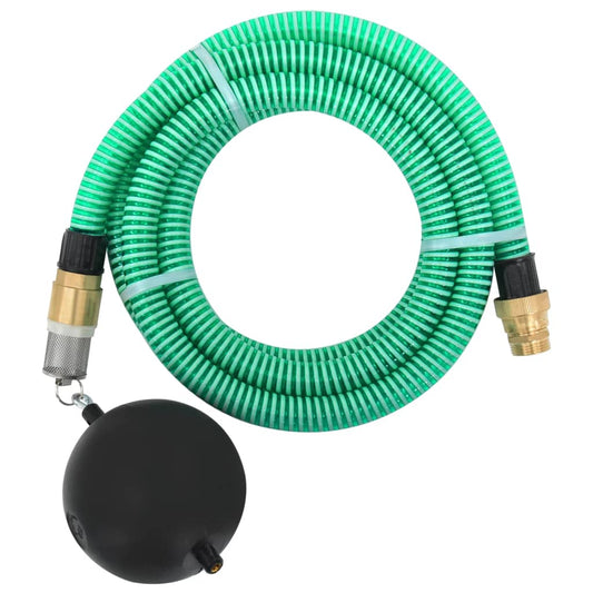 vidaXL Suction Hose with Brass Connectors Green 1.1" 10 m PVC