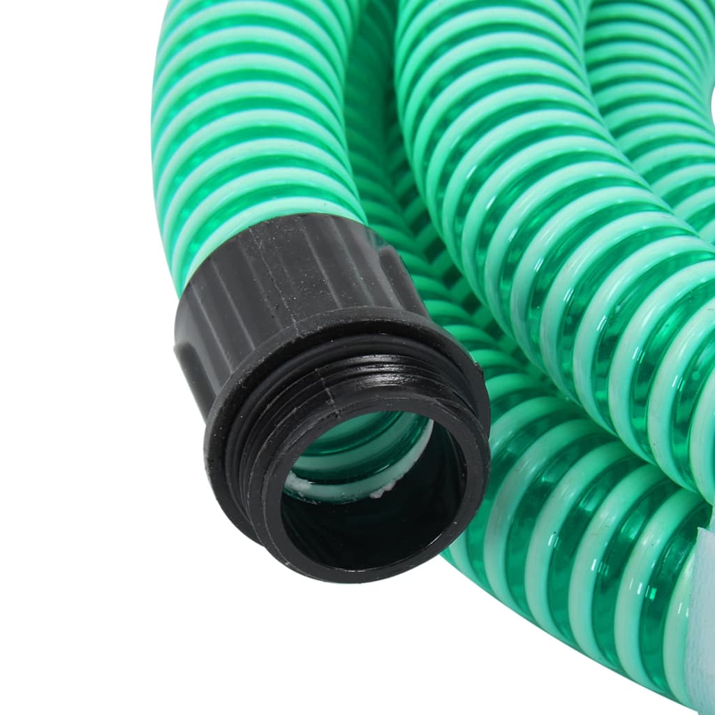 vidaXL Suction Hose with Brass Connectors Green 1.1" 10 m PVC