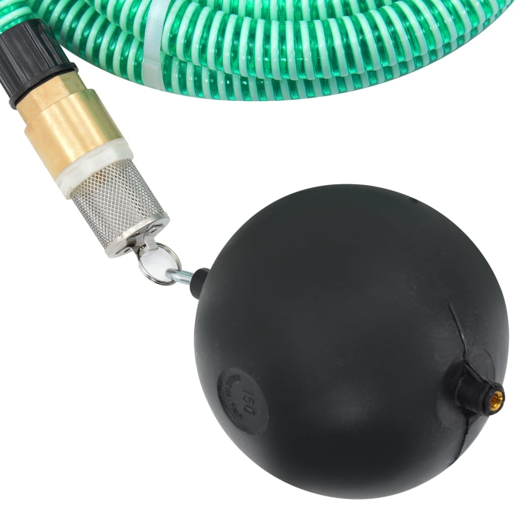 vidaXL Suction Hose with Brass Connectors Green 1.1" 20 m PVC