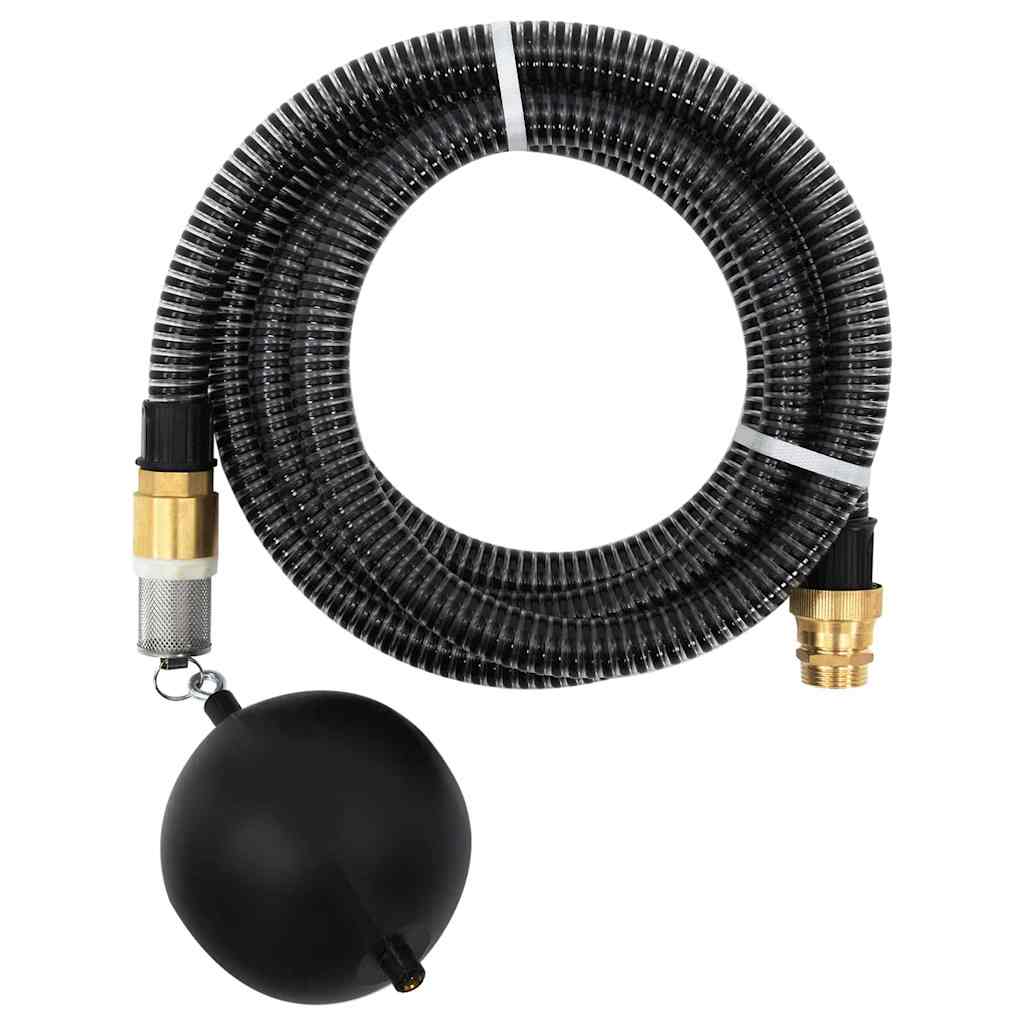 Suction Hose with Brass Connectors Black 1,1" 3 m PVC