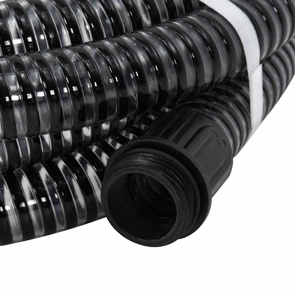 Suction Hose with Brass Connectors Black 1.1" 4 m PVC