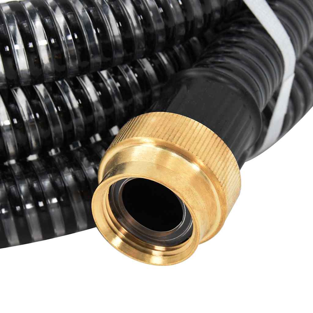 Suction Hose with Brass Connectors Black 1,1" 4 m PVC