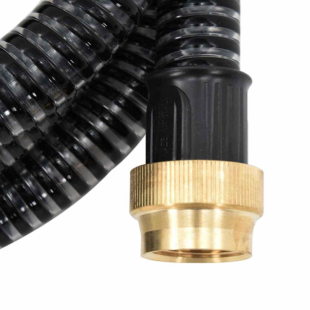 Suction Hose with Brass Connectors Black 1,1" 5 m PVC