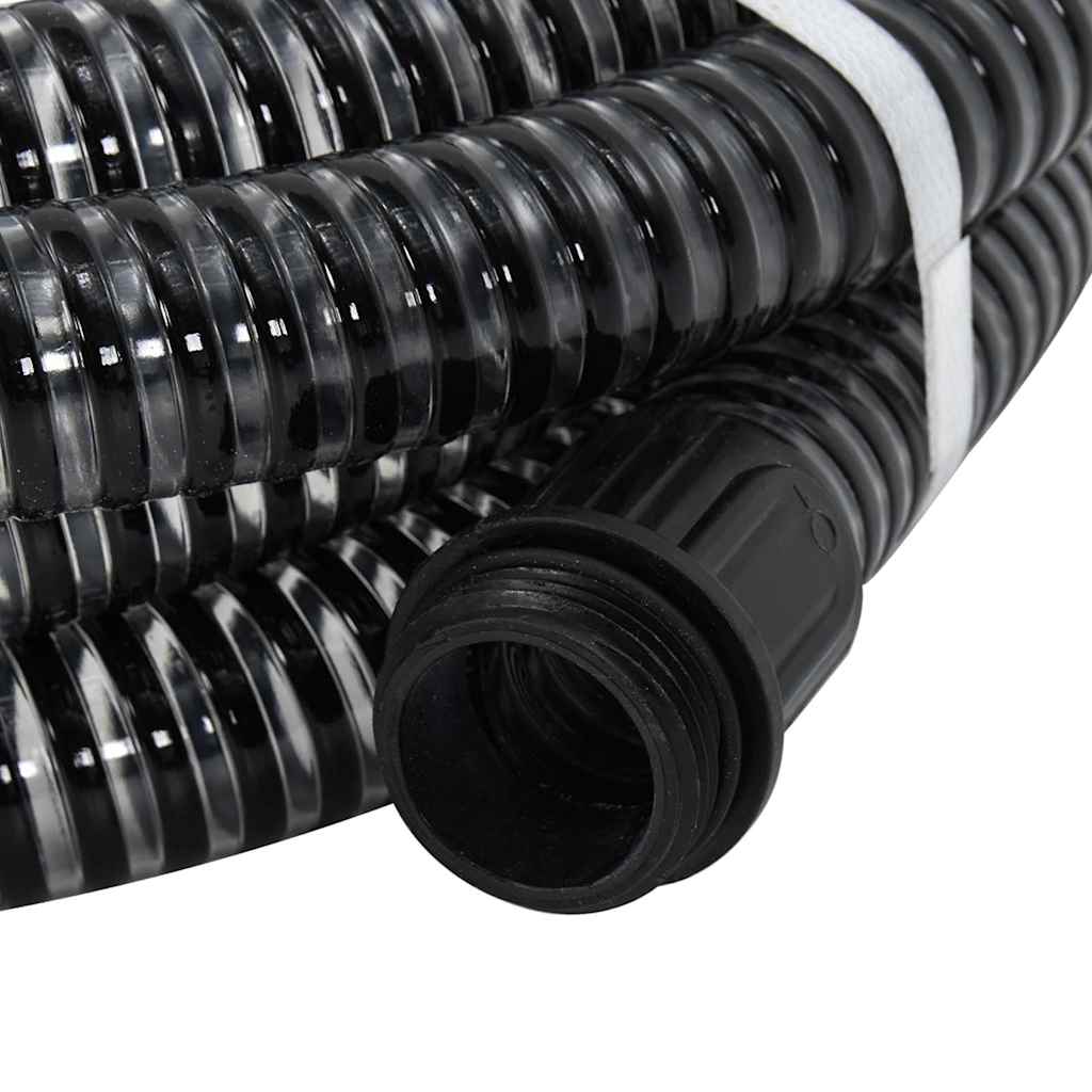 Suction Hose with Brass Connectors Black 1,1" 15 m PVC