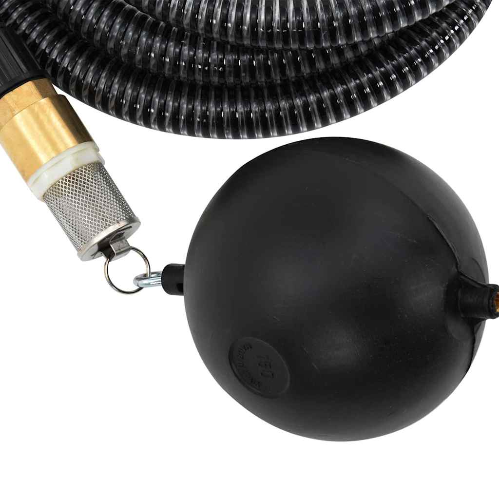 Suction Hose with Brass Connectors Black 1,1" 15 m PVC