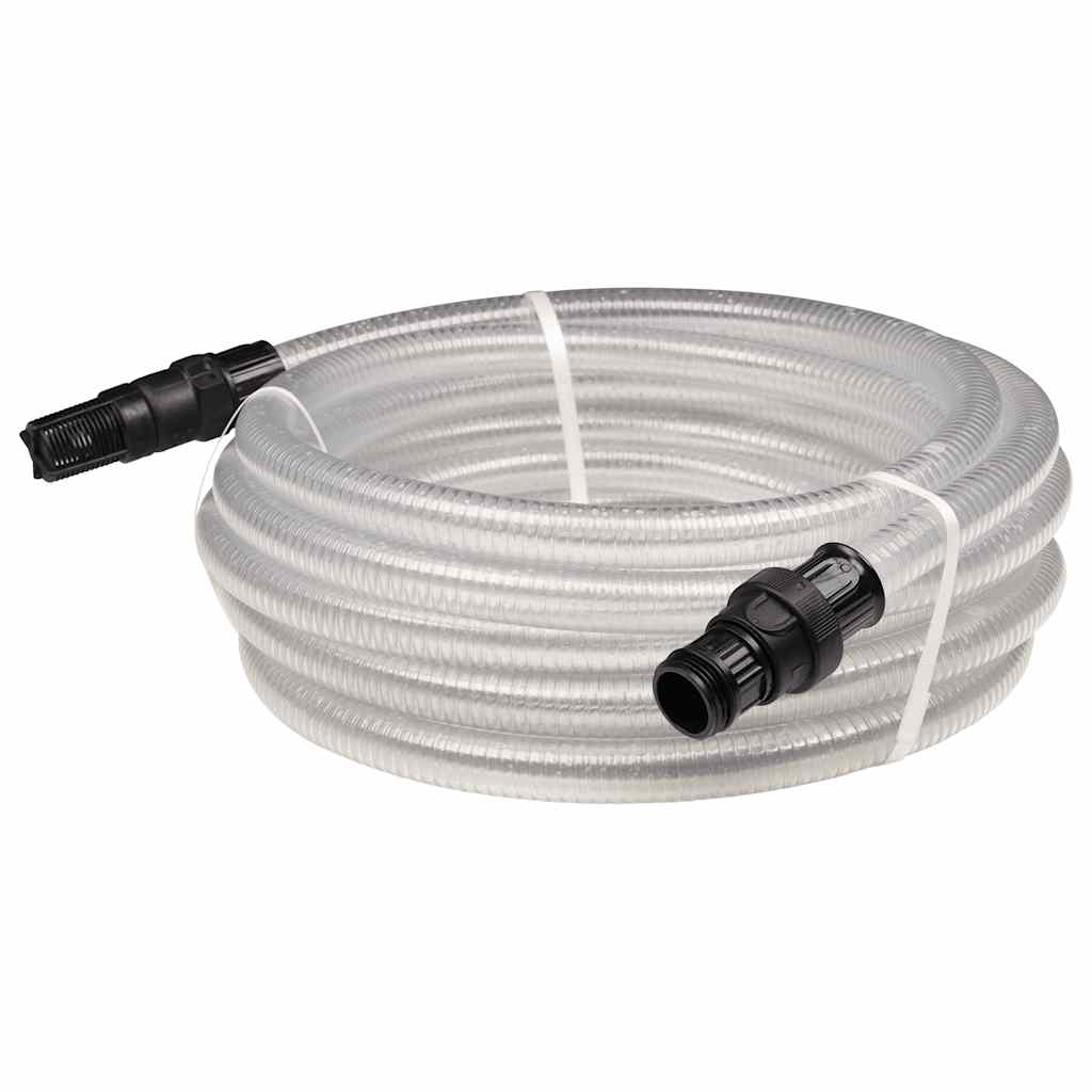 vidaXL Suction Hose with PVC Connectors Transparent 1 10 m PVC