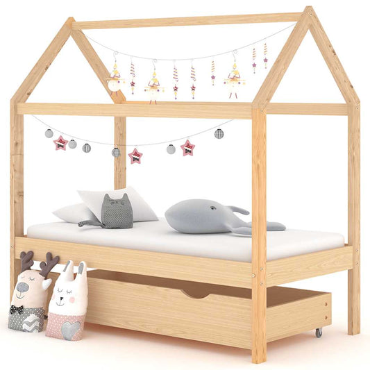 Kids Bed Frame | Wooden | Solid pine wood | 70 x 140 cm | Kids Bed Frame