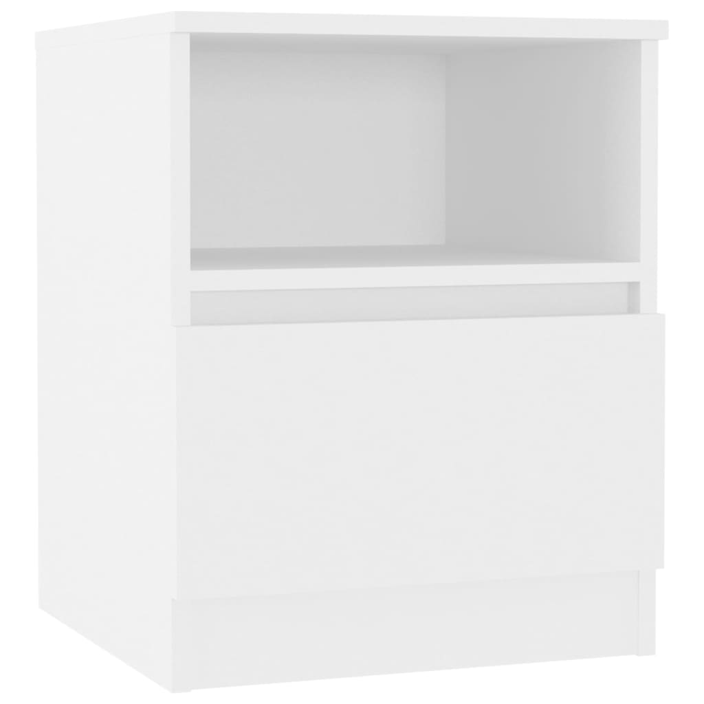 Bed Cabinet | Set of 2 | White | Engineered wood | Medium | Bed Cabinet
