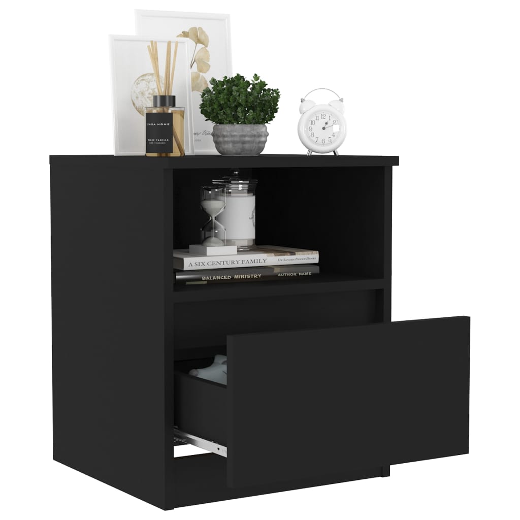 vidaXL Bed Cabinet Black 40x40x50 cm Engineered Wood