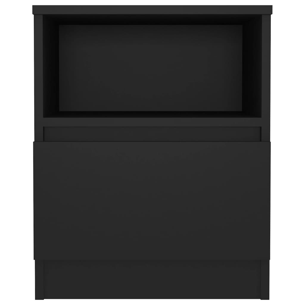 Bed Cabinet | Set of 2 | Black | Engineered Wood | Compact | Bed Cabinet