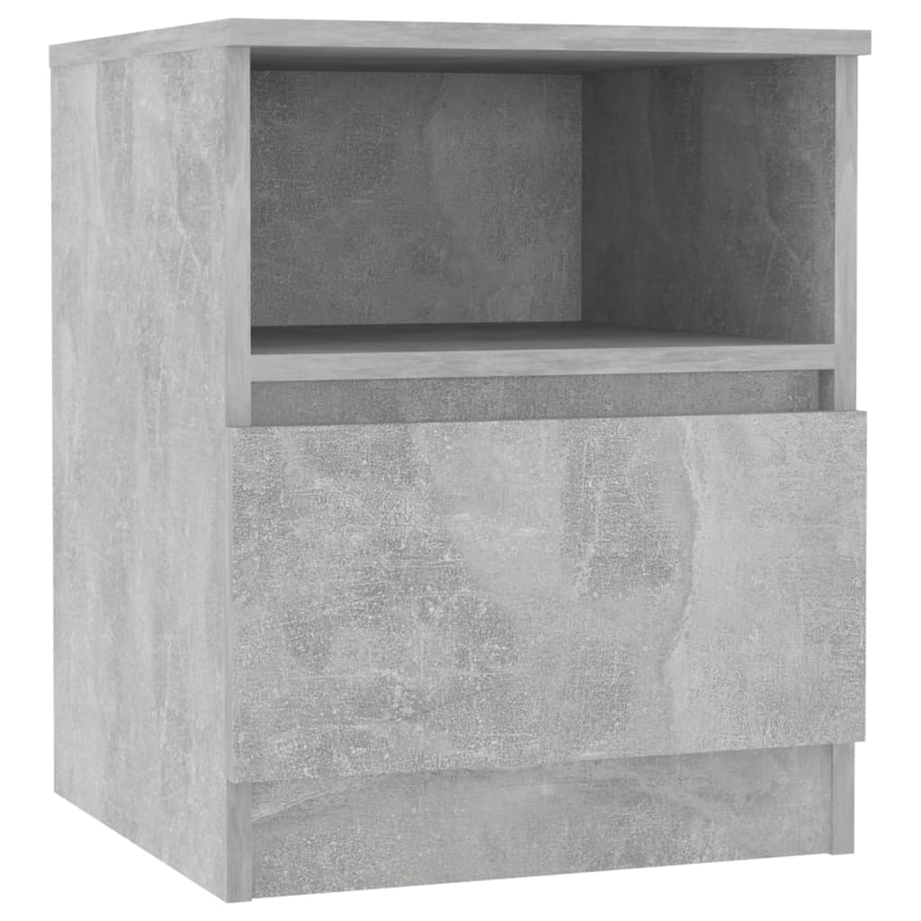 Bed Cabinet | Set of 2 | Concrete grey | Engineered wood | Bed Cabinet