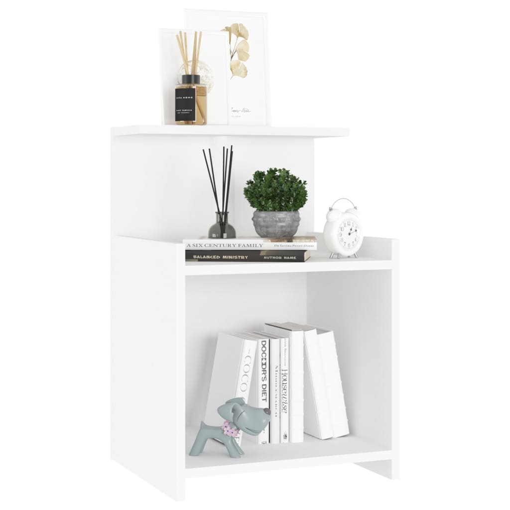 Bed Cabinet White 40x35x60 cm Engineered Wood