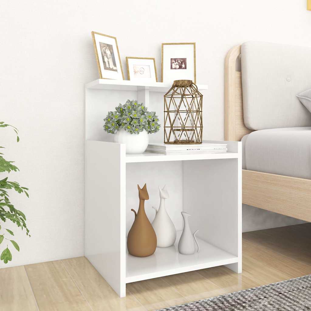 806175 vidaXL Bed Cabinet White 40x35x60 cm Engineered Wood