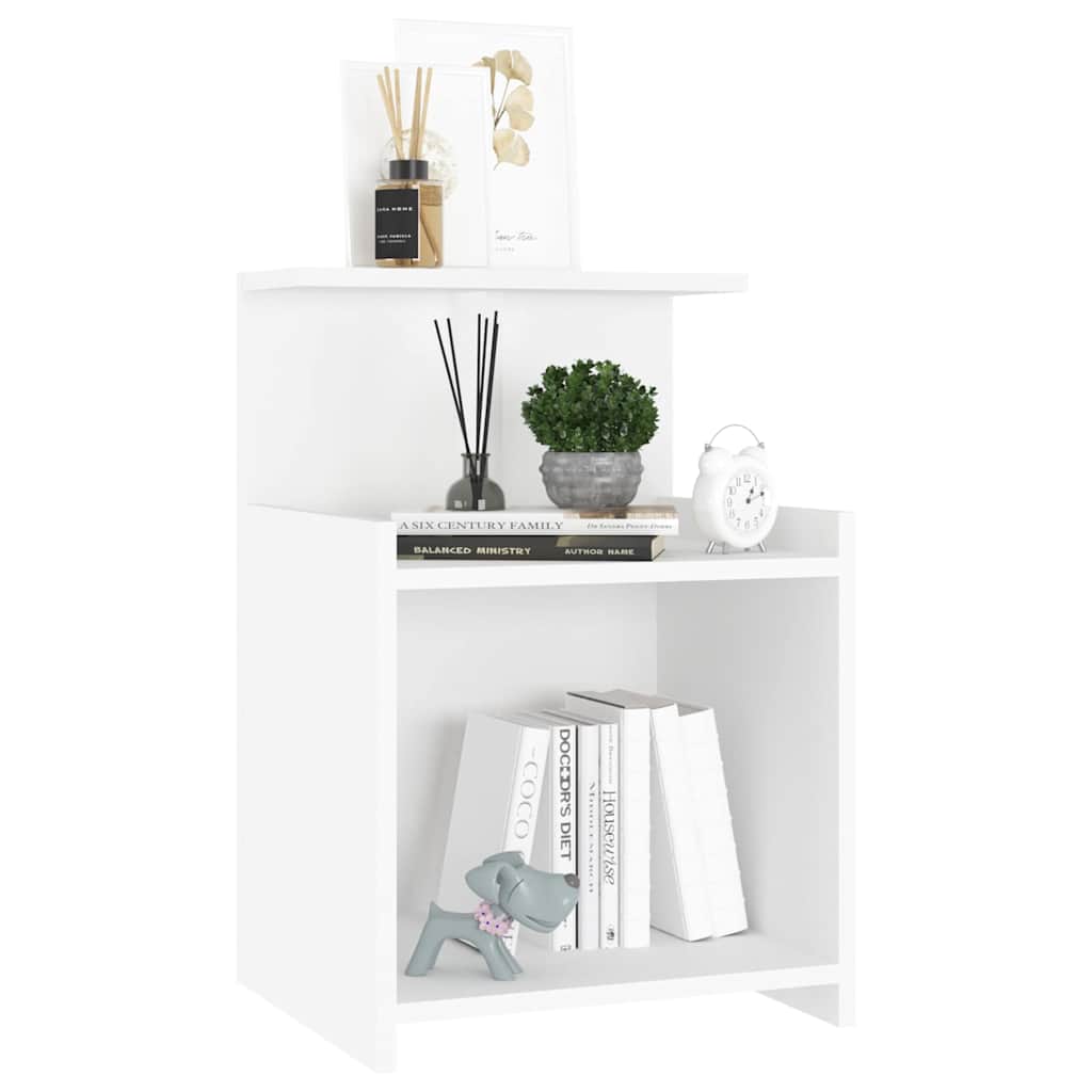 806176 vidaXL Bed Cabinets 2 pcs White 40x35x60 cm Engineered Wood