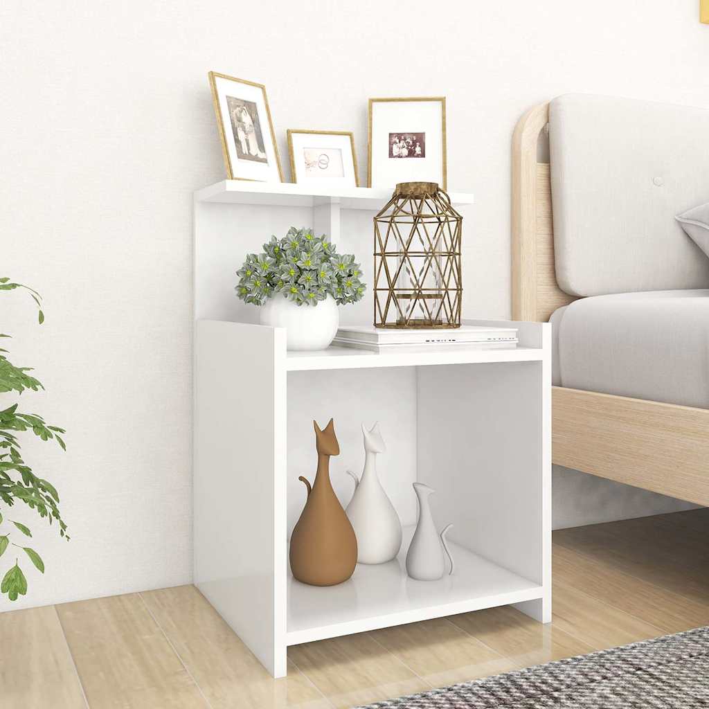 806176 vidaXL Bed Cabinets 2 pcs White 40x35x60 cm Engineered Wood