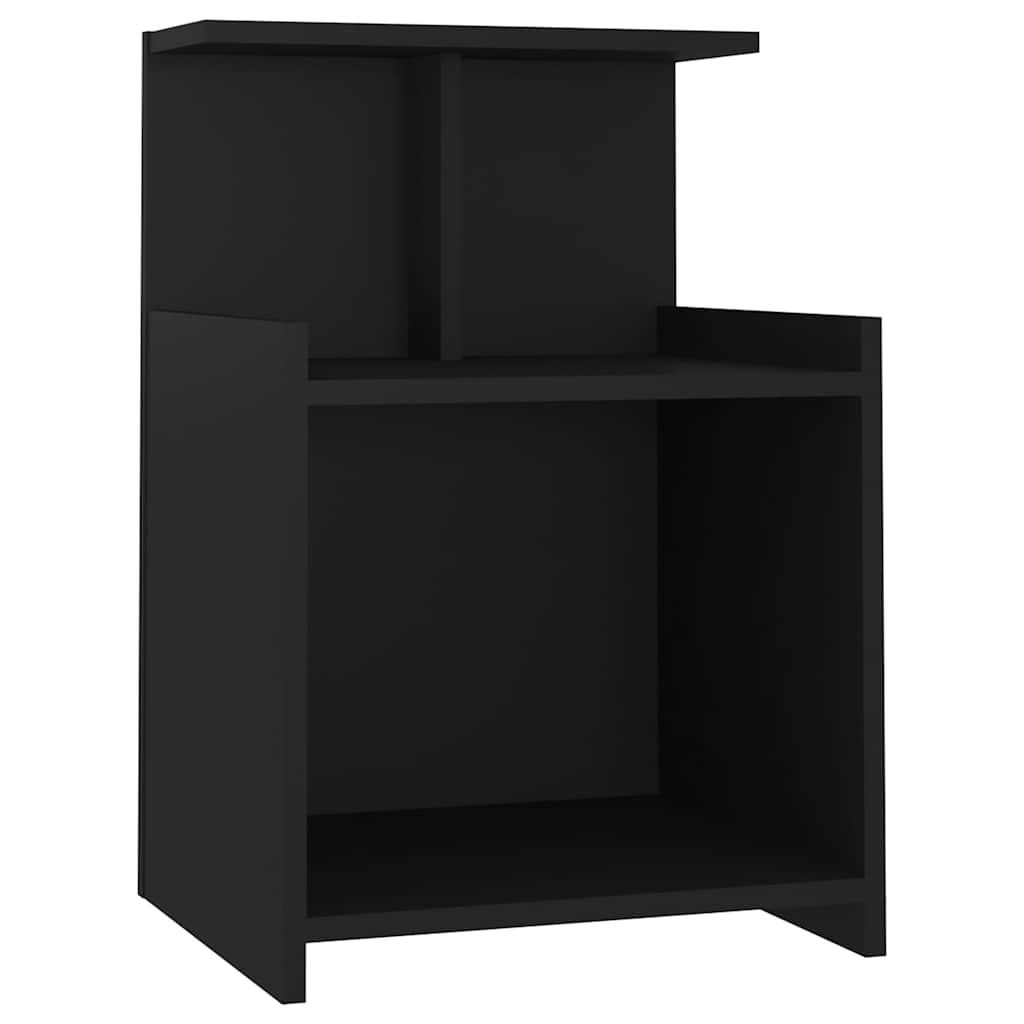 806178 vidaXL Bed Cabinets 2 pcs Black 40x35x60 cm Engineered Wood