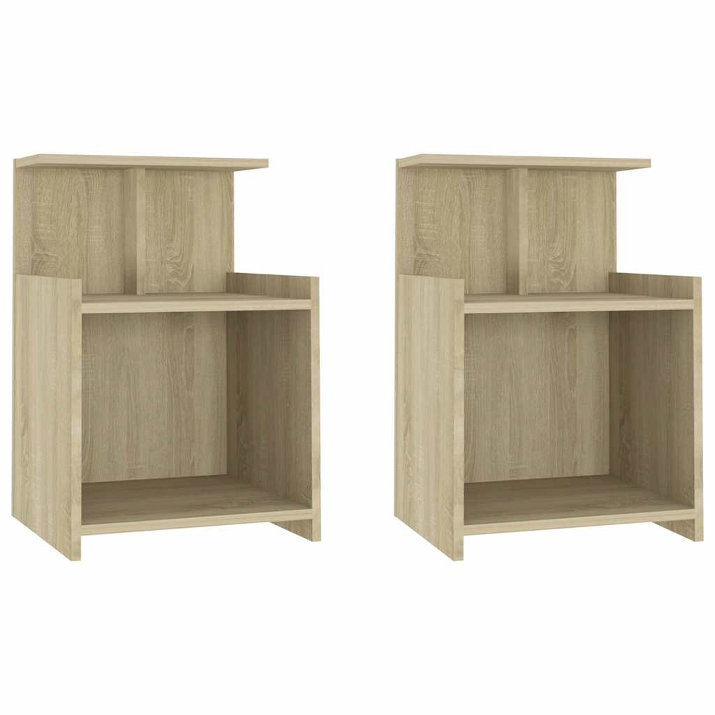 806182 vidaXL Bed Cabinets 2 pcs Sonoma Oak 40x35x60 cm Engineered Wood