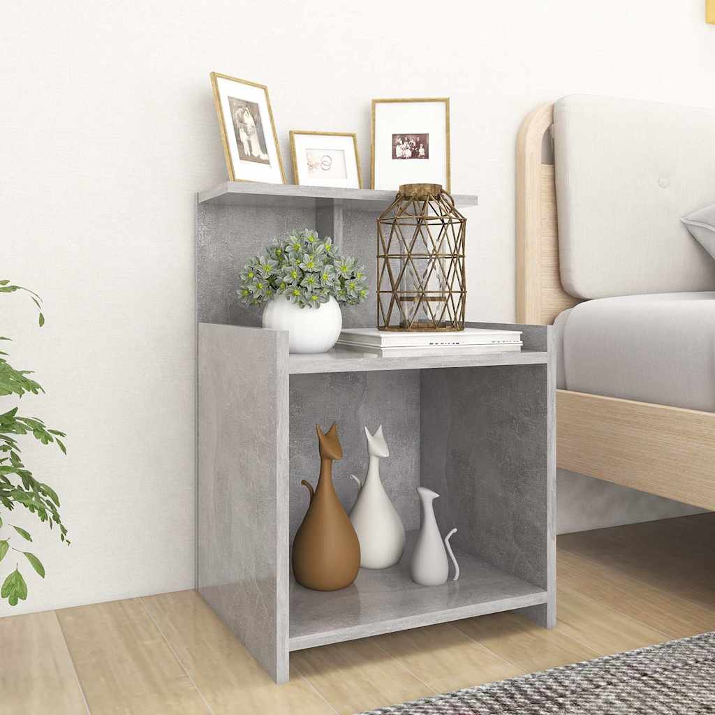 806183 vidaXL Bed Cabinet Concrete Grey 40x35x60 cm Engineered Wood