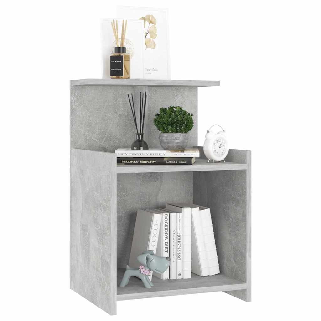 806184 vidaXL Bed Cabinets 2 pcs Concrete Grey 40x35x60 cm Engineered Wood