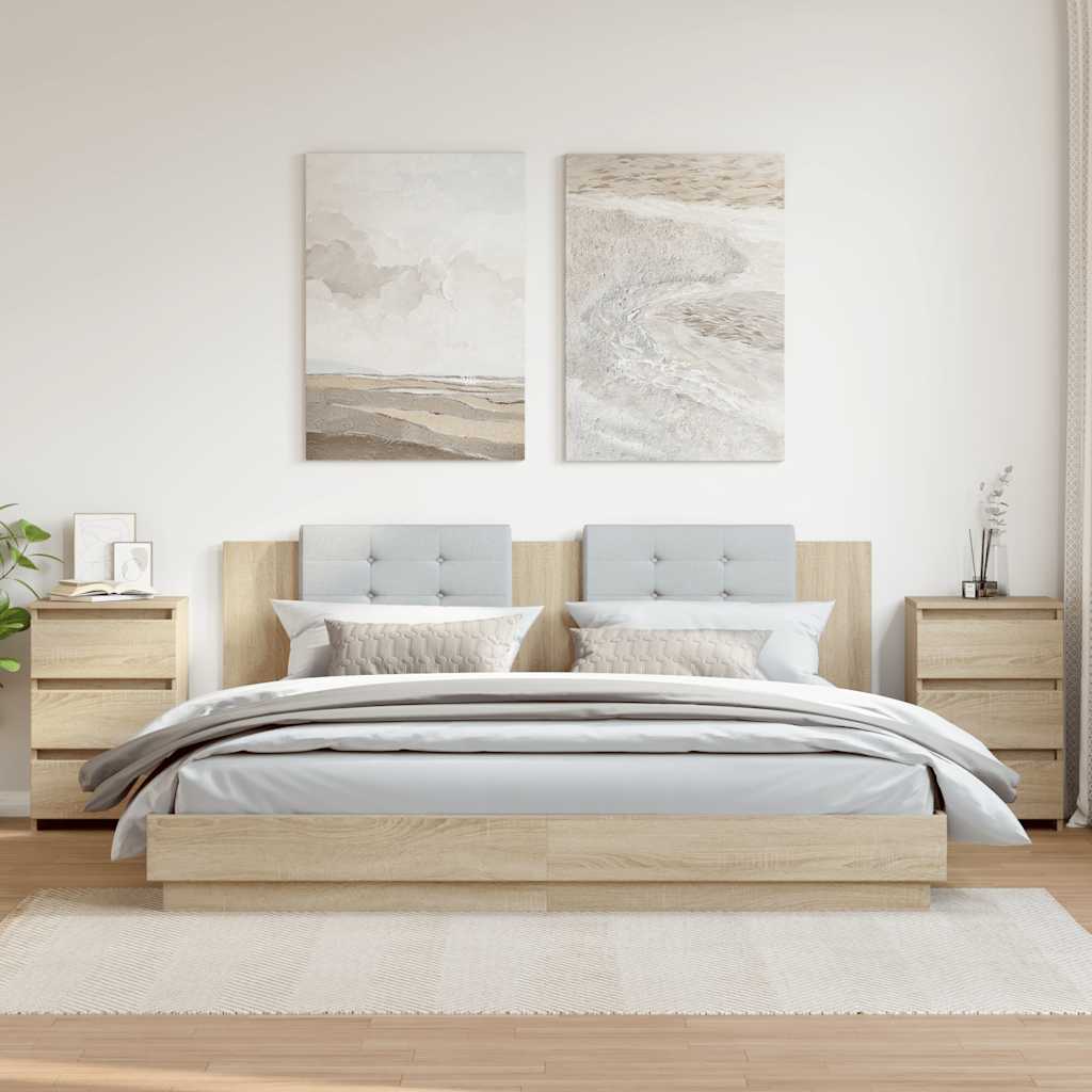 Bed Cabinets 2 pcs Sonoma Oak 40x35x62.5 cm Engineered Wood