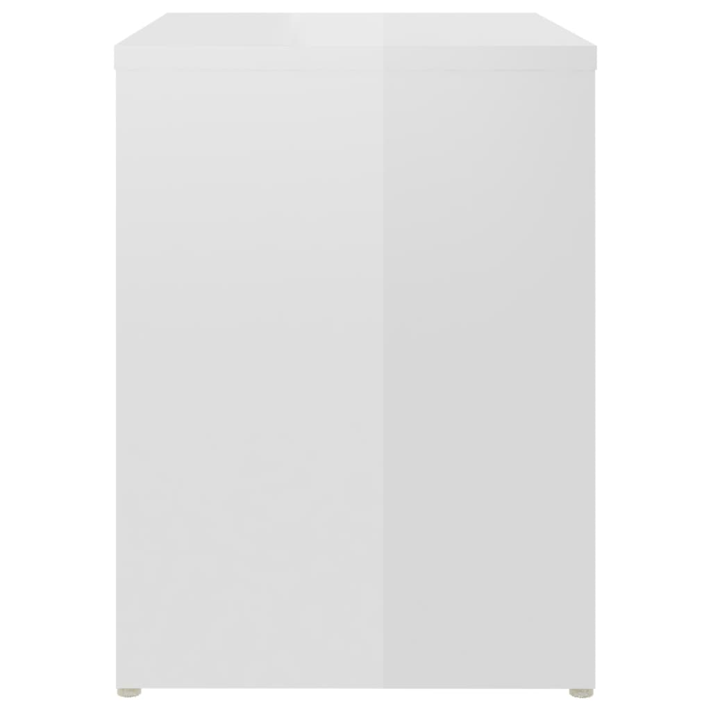 Bed Cabinet High Gloss White 40x30x40 cm Engineered Wood