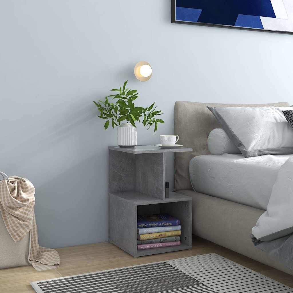 806354 vidaXL Bedside Cabinet Concrete Grey 35x35x55 cm Engineered Wood