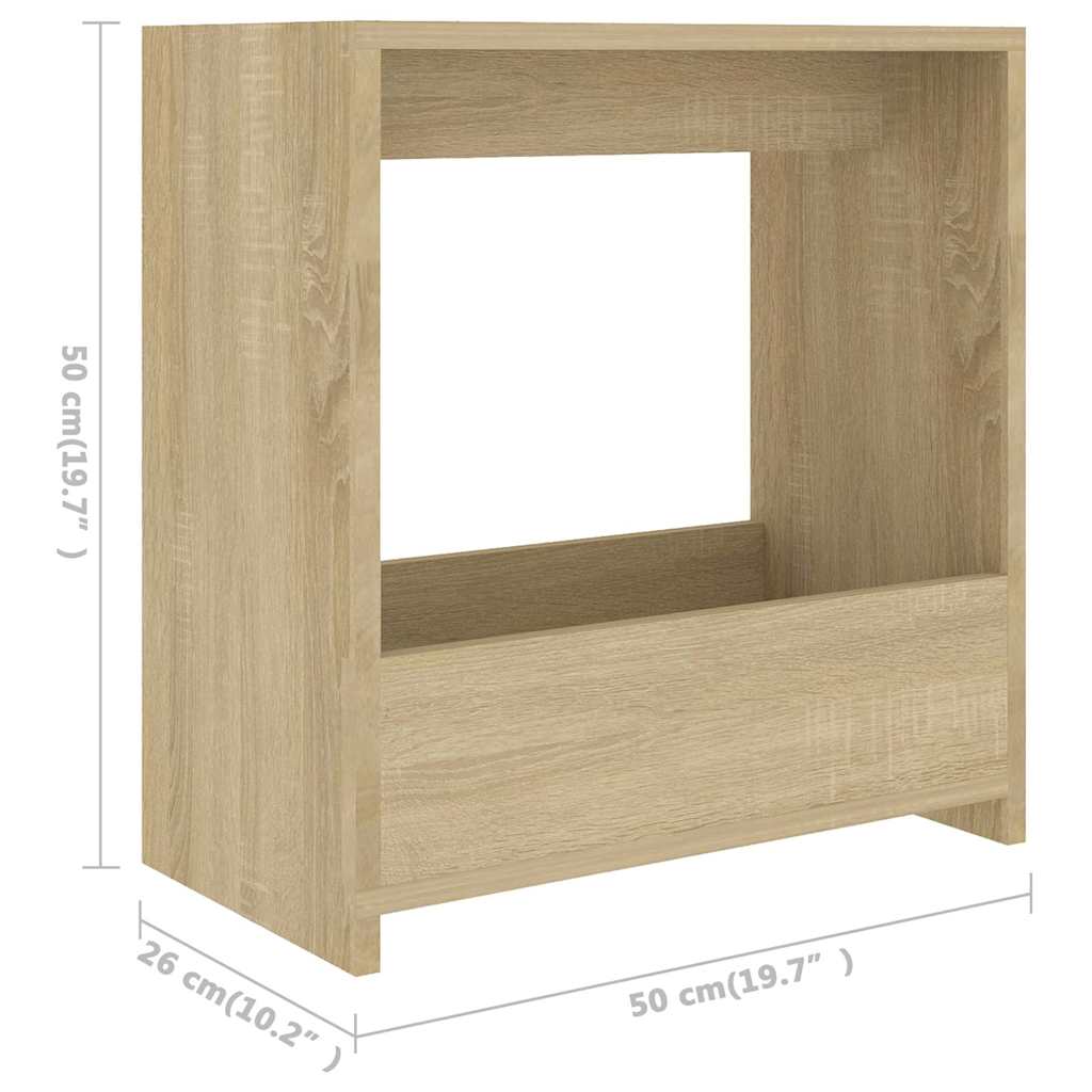 806690 vidaXL Side Table Sonoma Oak 50x26x50 cm Engineered Wood