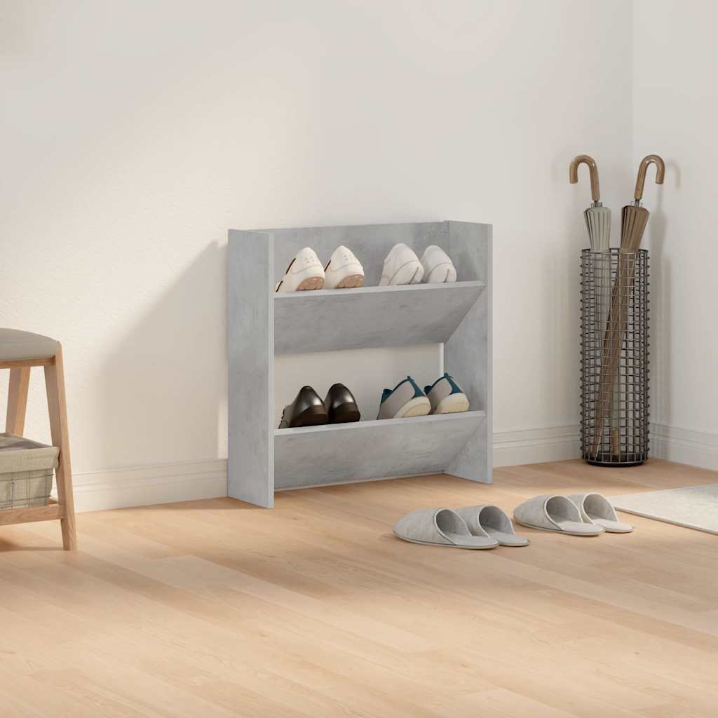 Wall Shoe Cabinet Concrete Grey 60x18x60 cm Engineered Wood