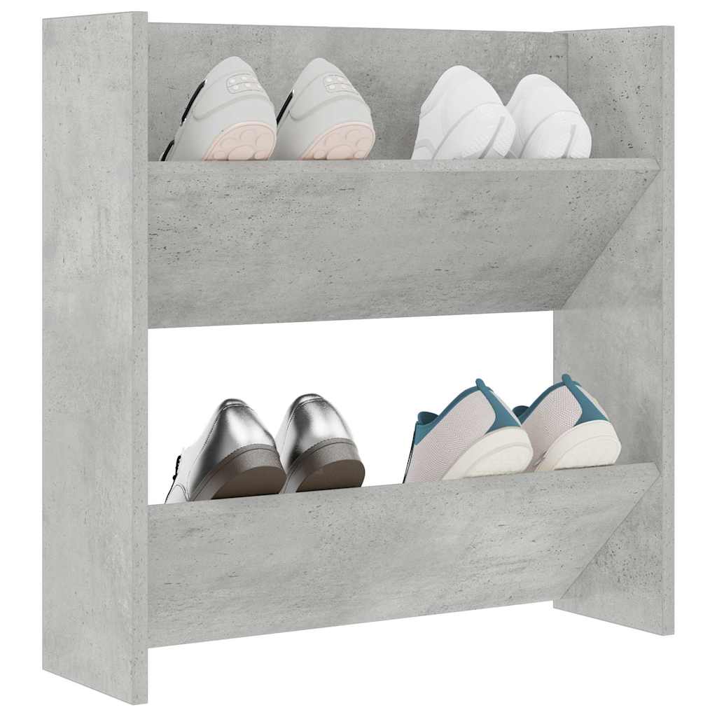 Wall Shoe Cabinet Concrete Grey 60x18x60 cm Engineered Wood