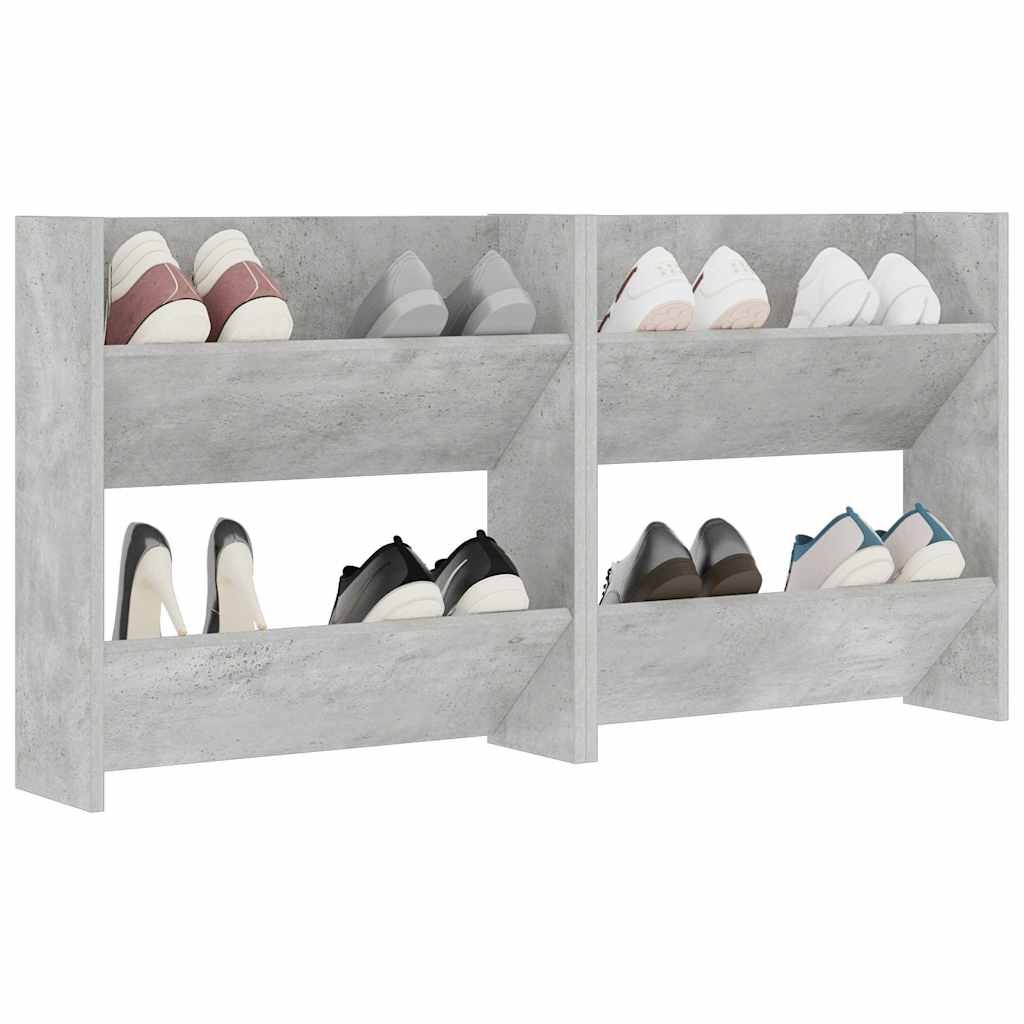 Wall Shoe Cabinets 2 pcs Concrete Grey 60x18x60 cm