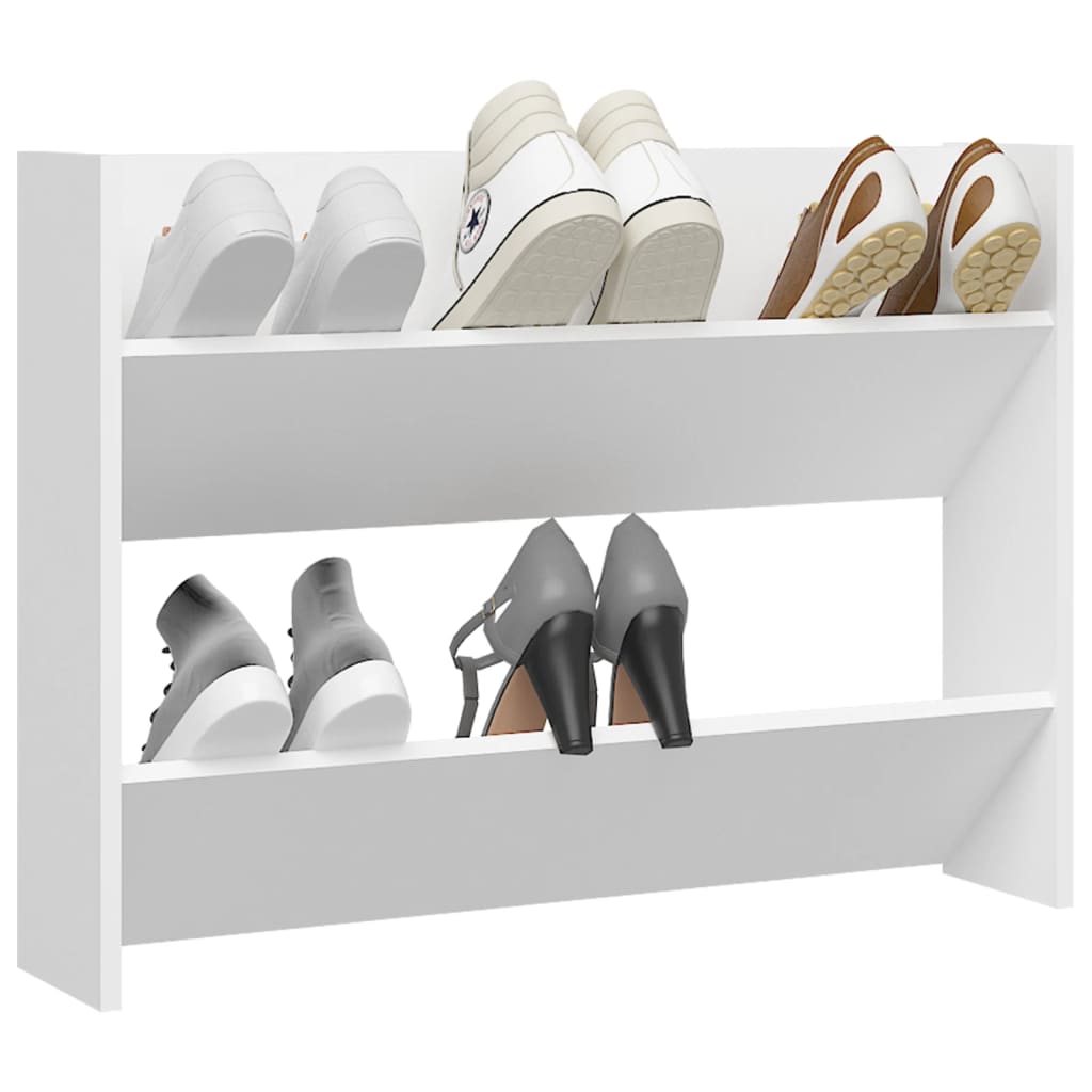 vidaXL Wall Shoe Cabinet White 80x18x60 cm Engineered Wood