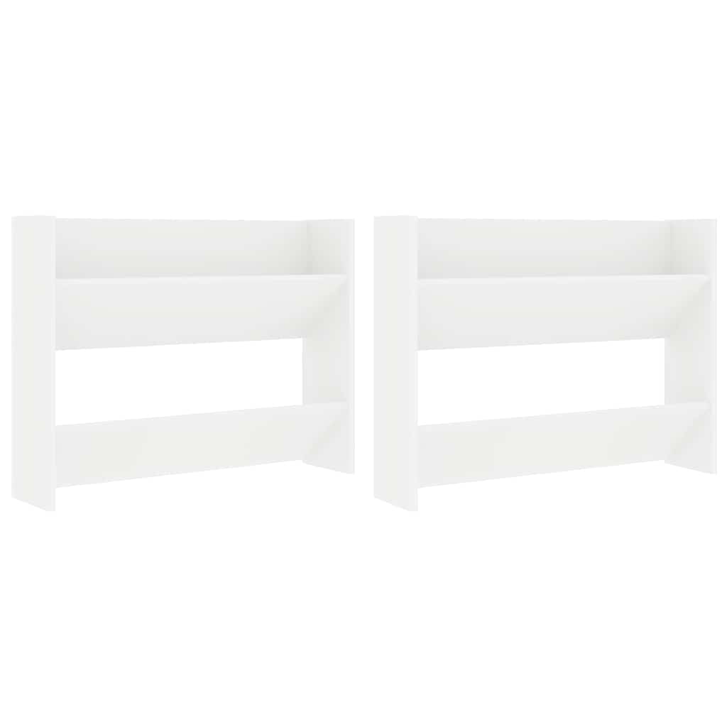 806742 vidaXL Wall Shoe Cabinet 2 pcs White 80x18x60 cm Engineered Wood