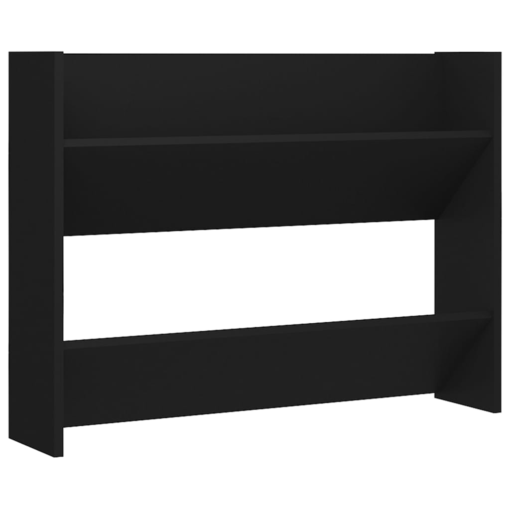 vidaXL Wall Shoe Cabinet Black 80x18x60 cm Engineered Wood