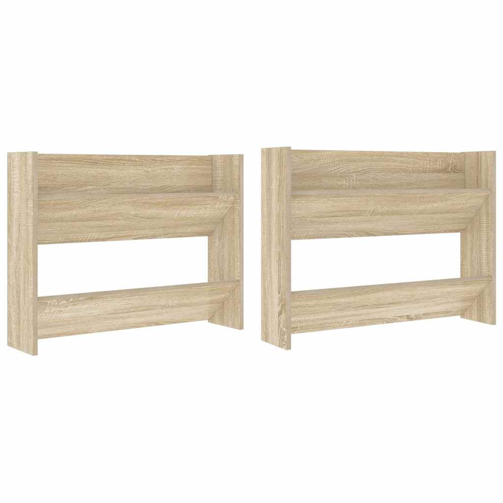 Wall Shoe Cabinets 2 pcs Sonoma Oak 80x18x60cm Engineered Wood