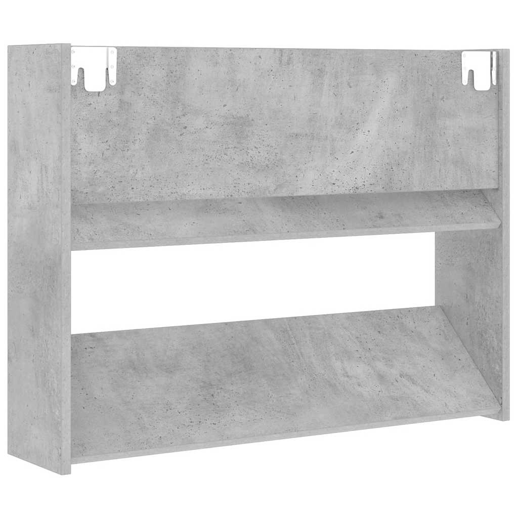 Wall Shoe Cabinet Concrete Grey 80x18x60 cm Engineered Wood