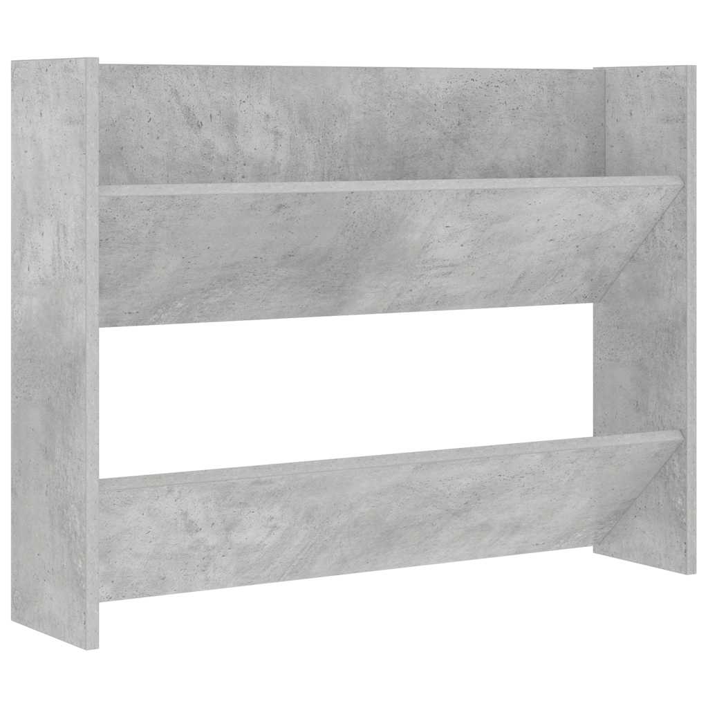 Wall Shoe Cabinets 2 pcs Concrete Grey 80x18x60 cm Engineered Wood